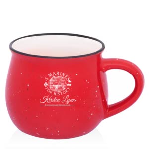 4 Marines For History campfire mug, red mug white logo